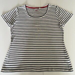 Boden Womens T-Shirt Short Sleeve Round Neck Striped Casual Top S Lg Nautical
